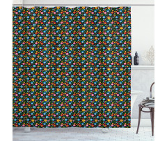 Colorful Blooming Petals Shower Curtain