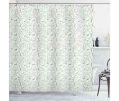 Grunge Feminine Blossoms Shower Curtain