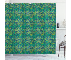 Hawaiian Tropical Foliage Shower Curtain