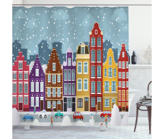 Dutch Town in the Winter Shower Curtain