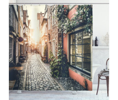 Old Town at Sunset Picture Shower Curtain