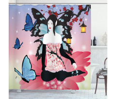 Fairy Girl with Wings Shower Curtain