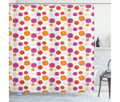 Vibrant Color Blossoms Shower Curtain