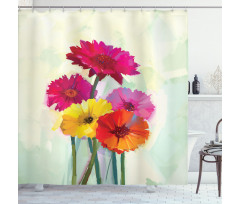 Oil Painting Flowers Shower Curtain