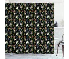 Exotic Composition Botanical Shower Curtain