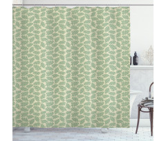 Exotic Foliage on Beige Color Shower Curtain