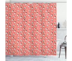 Bull Terrier Faces and Bones Shower Curtain