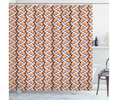 Pastel Checkered Puppy Heads Shower Curtain