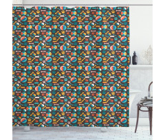 Puppy Food Traces and Toys Shower Curtain