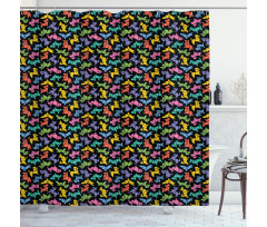 Abstract Origami Style Dogs Shower Curtain
