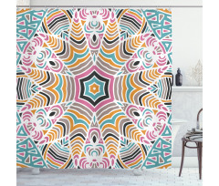 Abstract Floral Art Motif Shower Curtain