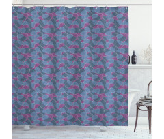 Hand-drawn Retro Waves Shower Curtain