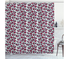 Cut and Whole Pomegranates Shower Curtain