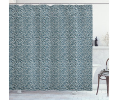 Silhouette Leaves and Stems Shower Curtain