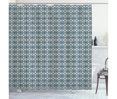 Old Motifs and Star Flowers Shower Curtain
