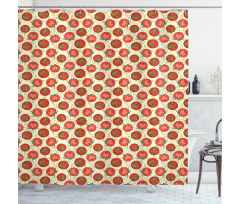 Tomatoes with Green Leaves Shower Curtain