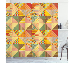 Colorful Triangle Patches Shower Curtain