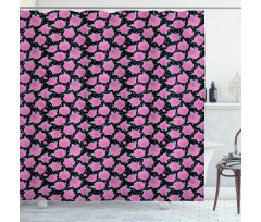 Blooming Flowers Pattern Star Shower Curtain