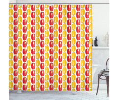 Bulgarian Vegetable Pattern Shower Curtain