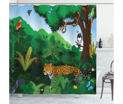 Exotic Birds with Snakes Shower Curtain