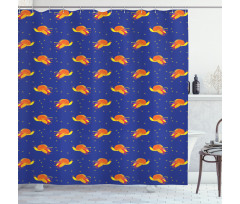 Birds in Starry Night Sky Shower Curtain