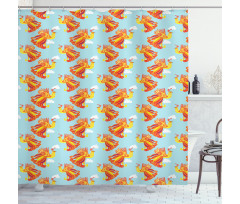 Fire Bird Feathers Shower Curtain