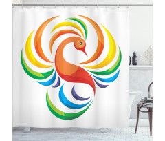 Rainbow Toned Bird Shower Curtain