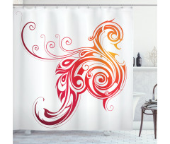 Bird Swirly Wings Shower Curtain