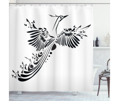 Minimalist Mystic Bird Fly Shower Curtain