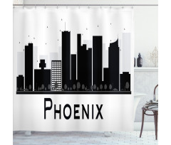 City Silhouette Skyscrapers Shower Curtain