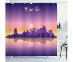 American City Skyline Dawn Shower Curtain