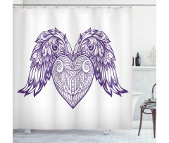 Heart Botany Ornate Shower Curtain