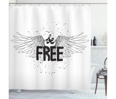 Ink Written Be Free Shower Curtain