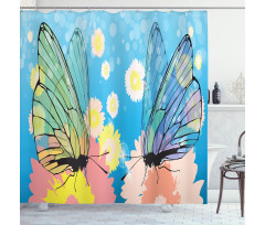 Butterflies on Flowers Shower Curtain