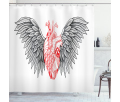 Realist Human Heart Shower Curtain