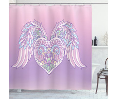 Floral Ornate Heart Shower Curtain