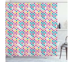 Rhombus Shapes Abstract Shower Curtain