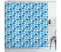 Shapes with Stripes Dots Shower Curtain