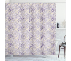 Antique Style Plants Pattern Shower Curtain