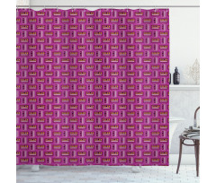 Nineties Design Classic Motif Shower Curtain