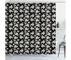 Vintage Style Blossom Design Shower Curtain
