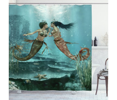 Sea Star and Seaweed Shower Curtain