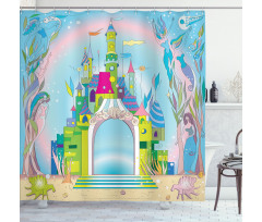 Mermaid and Fishes Shower Curtain