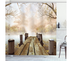 Fall Lake in Forest Shower Curtain