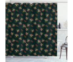 Night at Woodland Insects Shower Curtain