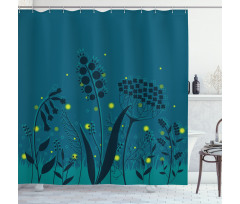 Branches Botanical Leaves Shower Curtain