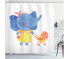 Mother and Baby Shower Curtain
