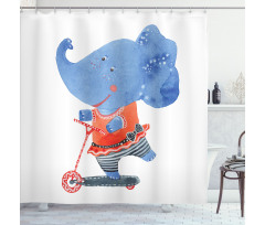 Animal Scooter Shower Curtain