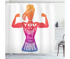 Fitness Strong Woman Shower Curtain