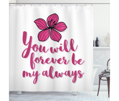 Tropical Blossom Valentines Shower Curtain